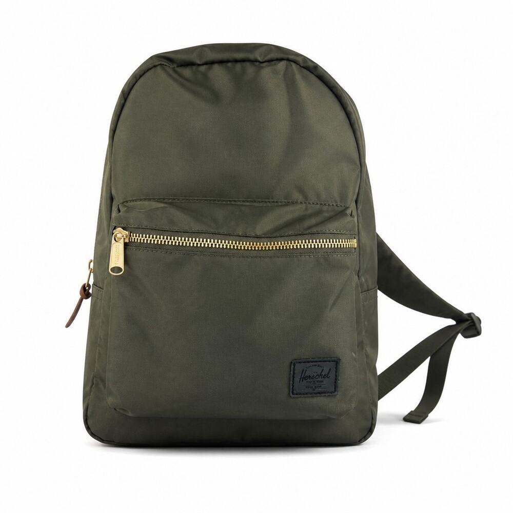 Herschel Supply Co. Nova Mini Backpack Olive Green Nylon Gold Zip Travel Bag